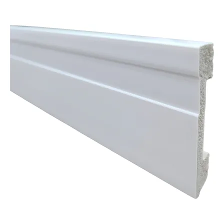 Rodapé 7cm Poliestireno Frisado Slim - Kit Com 8 Metros Branco