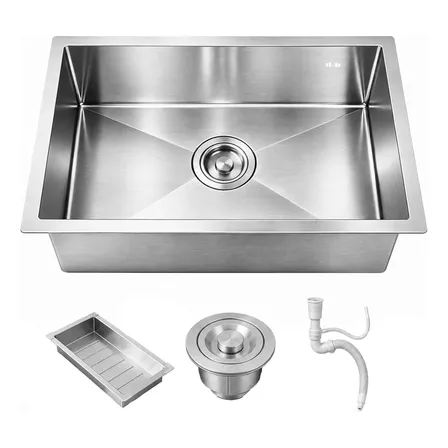 Cuba Cozinha Gourmet 50x40 Aço Inox 304 Completa Prata