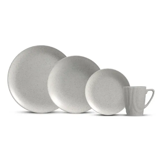Aparelho De Jantar 16 Peças - Concrete Alleanza Branco Lisa