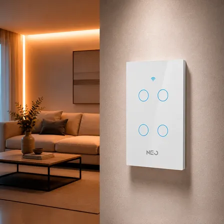 Interruptor Inteligente Smart Wifi 4 Botões Branco Neo Avant