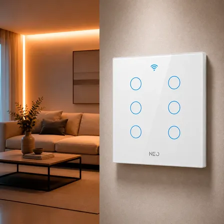 Interruptor Smart Wi-fi 6 Botões Touch Branco Neo By Avant