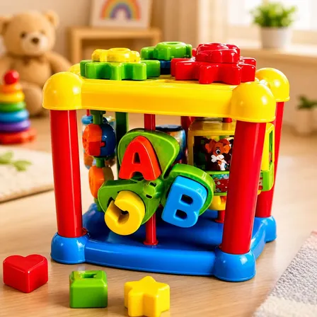 Cubo Didático Formas Encaixar Brinquedo Educativo Colorido