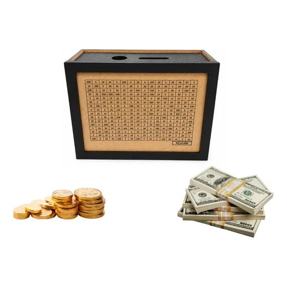 Cofrinho Cofre Guardar Dinheiro Caixa Woodbox 10mil Original