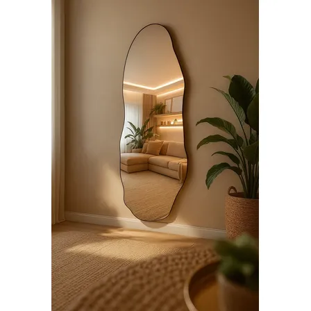 Espelho Grande Corpo Inteiro 115x40 Moderno Orgânico Luxo