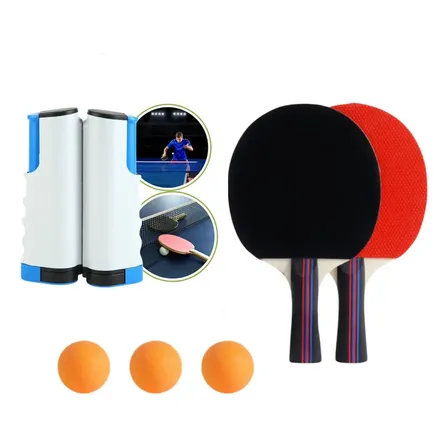 2 Raquete Ping Pong Tenis De Mesa Profissional Rede Retrátil