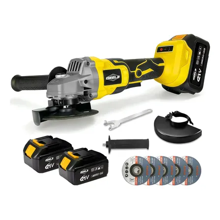 Esmerilhadeira Angular Sem Fio Com 2 Baterias De Lítio Amarelo 21v 50hz/60hz
