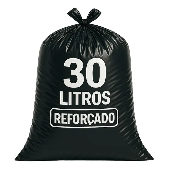 Saco De Lixo 30 Litros Preto Reforçado Resistente Embalar