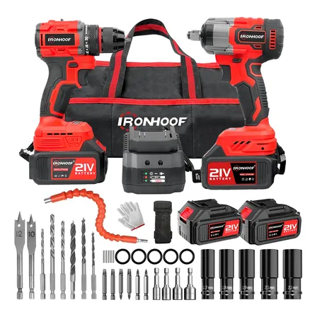 Kit Furadeira E Parafusadeira Chave De Impacto Brushless