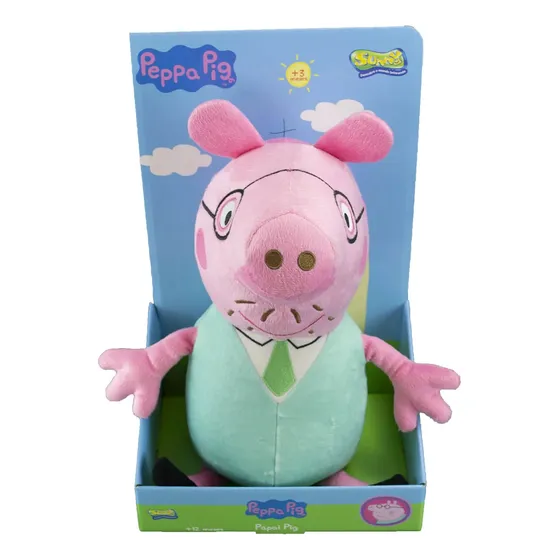 Peluche Sunny Brinquedos Papai Pig Porco 31cm Rosa Claro