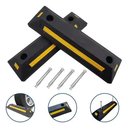 Bate Rodas Limitador De Vagas 2 Und Borracha Garagem 55cm