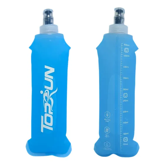 Garrafa Hiratação Silicone Soft Flash Azul 500ml