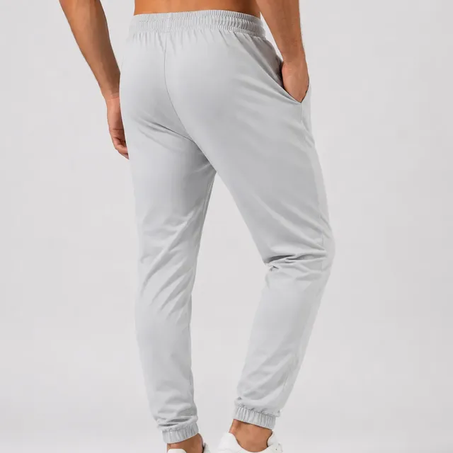 Calça Masculina Esportiva Cargo Elastano Jogger Treino Cinza-claro Liso Gg