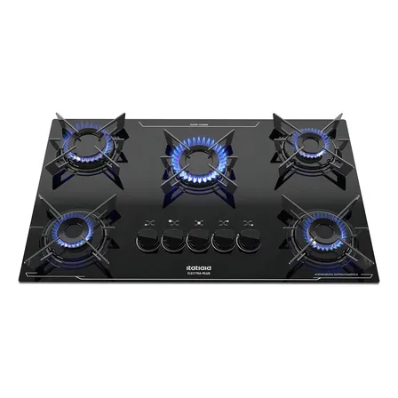 Cooktop Itatiaia Electra Plus 5 Bocas Mesa Vidro Preto Bivol