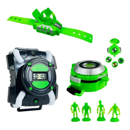 Kit 3 Ben 10 Lançador De Disco Com Luz E Som Alien Omnitrix