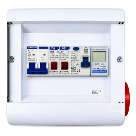 Quadro De Proteção Wallbox 8 Kw Com Idr Tipo A + Medidor
