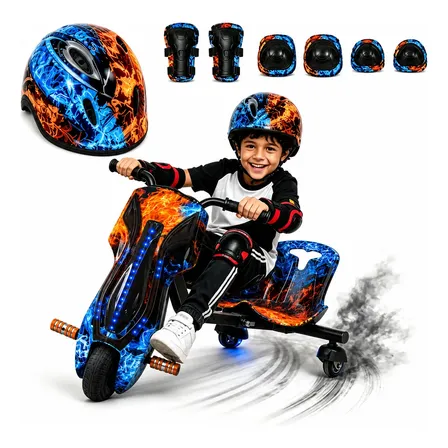 Patinete Triciclo Drift Elétrico 3 Rodas 350w Com Bluetooth Tons De Gelo E Fogo