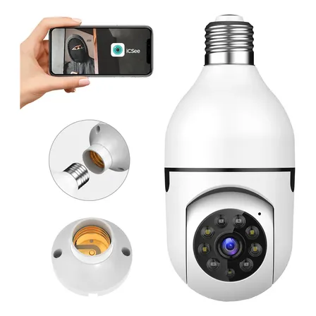 Câmera De Segurança Lâmpada Interna Externa 2mp Wi-fi 360°