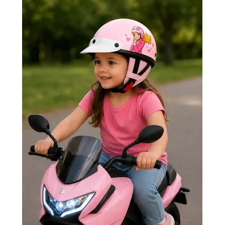 Capacete Rosa Infantil Velotrol Bicicleta Triciclo 3-7 Anos
