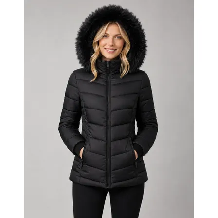 Jaqueta Puffer Feminina Forrada Pelucia Bobojaco Impermeável
