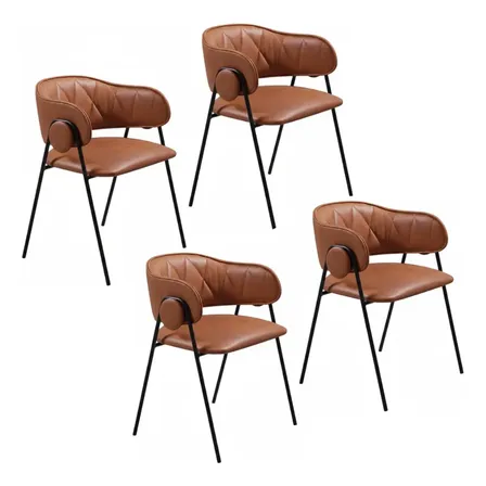 Conjunto Kit 4 Cadeiras Yara Sala Jantar Aço Para Cozinha