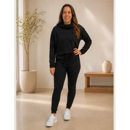 Calça E Blusa Manga Longa Conjunto Feminino Confortável Moda