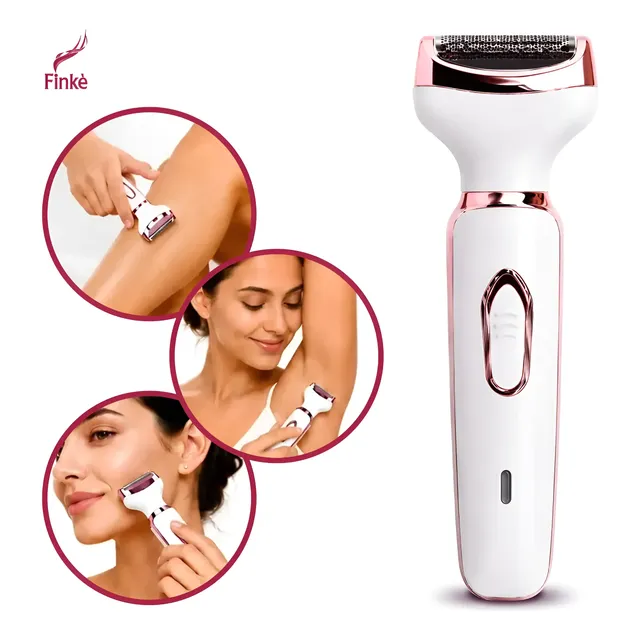 Depilador Feminino Recarregável 4 Em 1 Aparador Intimo Branco 127/220v
