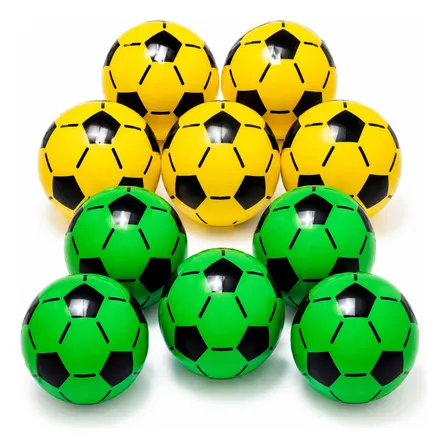 Kit 10 Bolas Futebol Infantil Vinil Verde Amarelo Brasil