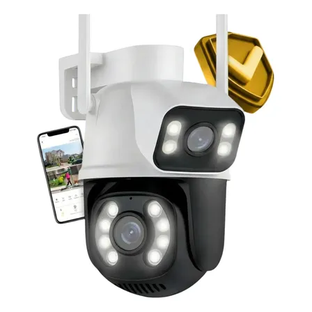 Camera De Seguranca A28b Wi-fi Dupla 3mp Icsee Cor Branco Branco