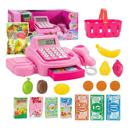 Caixa Registradora Mini Infantil Som Luz Brinquedo Educativo Caixa Registradora Com Frutas