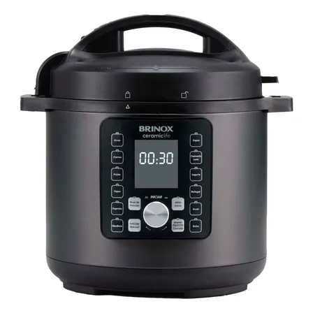 Panela De Pressão Eletrica Brinox Ceramic Life 6 Litros 220v