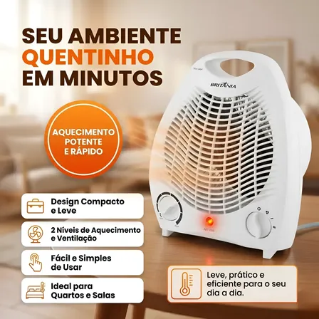 Aquecedor Elétrico De Ar Britânia Para Quarto Sala Banheiro