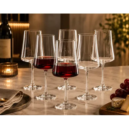 Jogo 6 Taça Cristal Titanium Vinho Tinto 660ml Xtra Bohemia
