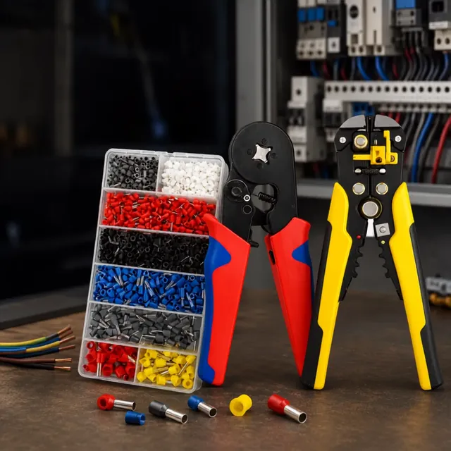 Kit Elétrico Profissional Com Alicate Decapador, Crimpador
