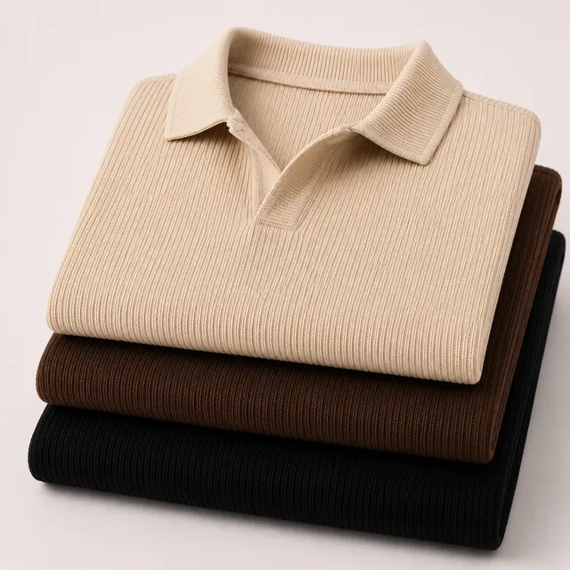 Kit Camisa Polo Masculina Canelada Gola Italiana Sem Botao