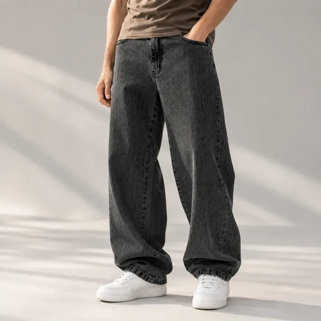 Calça Balão Baggy Oversize Jeans Masculina Moderna Premium