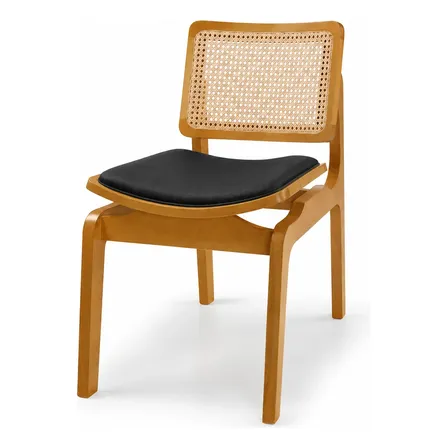 Cadeira Para Sala De Jantar Madeira Maciça Rattan 1 Un