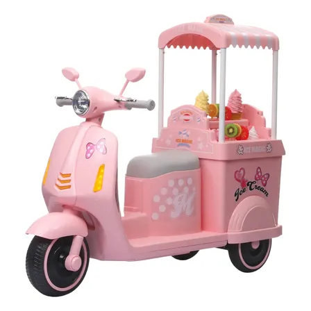 Moto Elétrica Infantil 12v Sorveteria Divertida Rosa