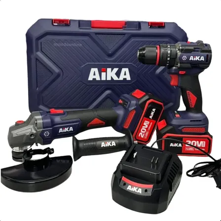 Kit Parafusadeira 13a + Esmerilhadeira 115a 20v Aika Mz