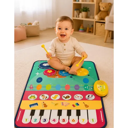 Tapete Musical Infantil Piano Teclado Bebê Grande 80x50