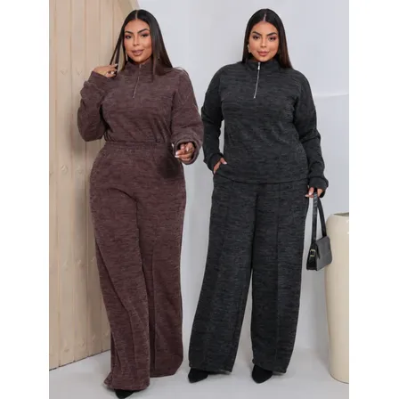 Kit 2 Conjuntos Feminino Inverno Plus Size Elegante 2 Peças