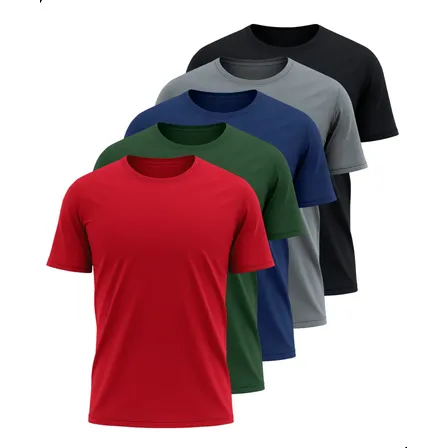 5 Camisas Básica Esportiva Leve Respirável Fitness Unissex