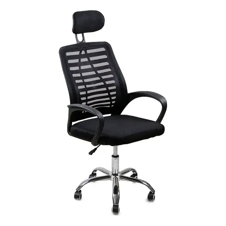 Cadeira Escritório Oficial Diretor Mesh Ergonômica Office Preto Tela Mesh
