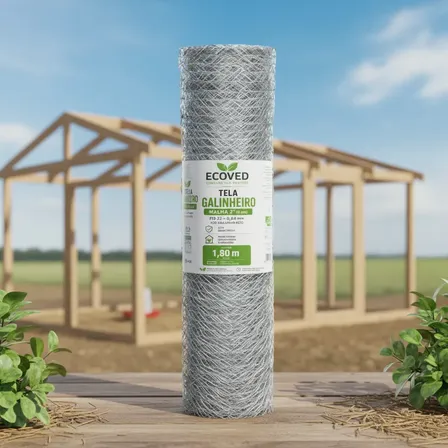 Tela Galinheiro Fio 23 1,80x50m Galvanizada Cercas Rurais Cinza