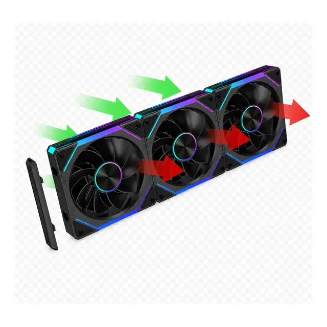 Kit Fan Magnético Reverse 3 Em 1 Obsid Unifan Argb 120mm Pt