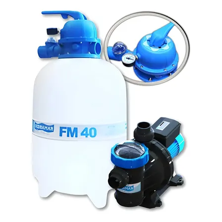 Filtro Fm 40 + Motobomba Bmc 50 De 1/2 Cv Para Piscinas