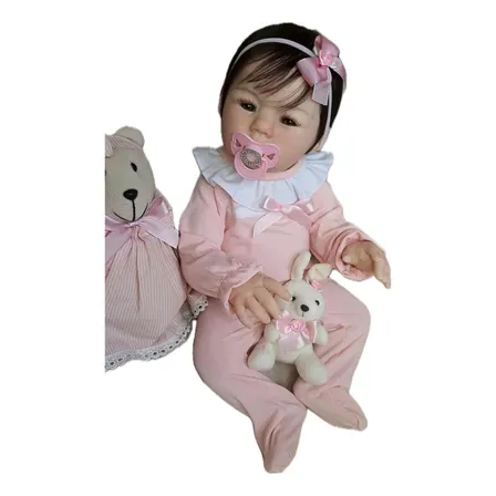 Bebê Reborn Realista Fio A Fio 100% Silicone Banho Manuzinha