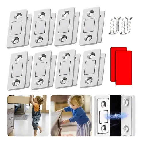 Fecho Imã Porta Armário Magnético Ultra Forte Kit 8 Pares