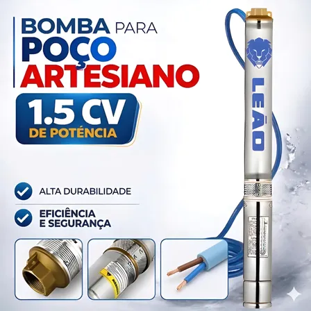 Bomba Submersa Caneta Palito 1,5hp 3pol Leão Poço Até 140m