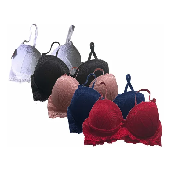 05 Sutiã Todo De Renda Bojo Meia Taça Lingerie Luxo