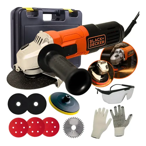 Esmerilhadeira Lixadeira Angular Black Decker + Acessórios